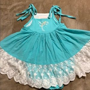 Well Dressed Wolf Turquoise Romper 2T